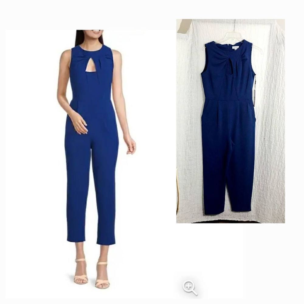Calvin Klein NWT Cut-Out Scuba Crepe Keyhole Jumpsuit Size 4